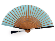 画像をギャラリービューアに読み込む, Sensu, Foldable fan, Fan bag, 2-piece set in paulownia box, Women, Light blue, Plain