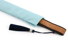 画像をギャラリービューアに読み込む, Sensu, Foldable fan, Fan bag, 2-piece set in paulownia box, Women, Light blue, Plain