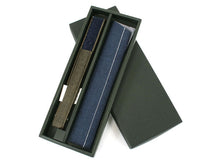 画像をギャラリービューアに読み込む, Sensu, Foldable fan, Fan bag, 2-piece set in gift box, Men, Blue Stylish Itimatsu, checkered pattern