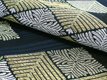 將圖片載入圖庫檢視器 Women's Tailored Washable Polyester Fukuro Obi Belt - Dark Brown, White and Blue Flower Pattern-