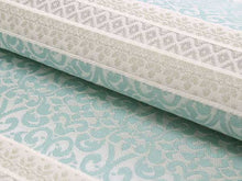 將圖片載入圖庫檢視器 Women's Tailored Washable Polyester Fukuro Obi Belt - Light Blue Green, Botanical Damask Pattern-