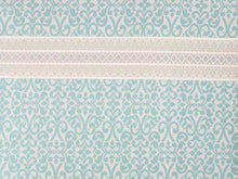將圖片載入圖庫檢視器 Women's Tailored Washable Polyester Fukuro Obi Belt - Light Blue Green, Botanical Damask Pattern-