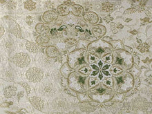 將圖片載入圖庫檢視器 Women's Tailored Washable Polyester Fukuro Obi Belt - Light Beige,Gold Flowers Pattern-