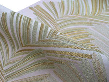 將圖片載入圖庫檢視器 Women's Tailored Washable Polyester Fukuro Obi Belt - Light Gray,Gold Fern Pattern-