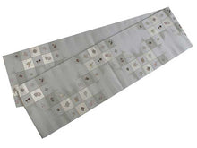 將圖片載入圖庫檢視器 Women's Tailored Washable Polyester Fukuro Obi Belt - Light Gray,Check Pattern-