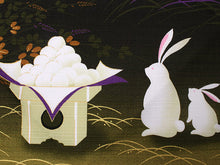 画像をギャラリービューアに読み込む, Small Furoshiki, Black Tsukimi Rabbits Moon