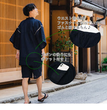 画像をギャラリービューアに読み込む, Men's Jinbei 3L 4L, 6 patterns Stripe