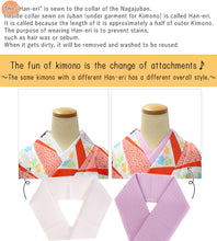Load image into Gallery viewer, White Han-eri & color Han-eri 2-piece set for Summer Kimono