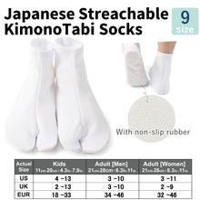 Load image into Gallery viewer, Japanese streachable kimono tabi socks chosable sizes 11cm-28cm