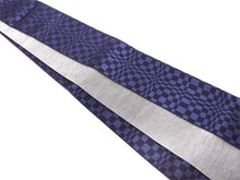 將圖片載入圖庫檢視器 Men's belt ( navy&dark purple / checkerboard ) Tie it when you wear a yukata or kimono