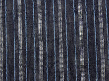 將圖片載入圖庫檢視器 Kimono Fabric Hatasho Jofu : Japanese Traditional Clothes- Navy Whire Vertical Unlined Omi Chijimi
