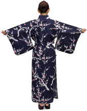 將圖片載入圖庫檢視器 Women's Easy Yukata / Kimono Robe :  Japanese Traditional Clothes - Japanese Plum Navy