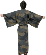 將圖片載入圖庫檢視器 Men's Easy Yukata / Kimono Robe : Japanese Traditional Clothes - Robe Cloud Black