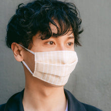 Load image into Gallery viewer, Japanese Linen x Silk Summer Pleats Face Mask - Beige