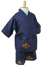 Load image into Gallery viewer,  Boy's Jinbei : Japanese Traditional Clothes - Diamond Pattern