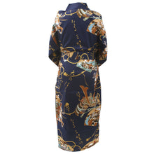 將圖片載入圖庫檢視器 Boy's Kids Yukata Robe Japanese Kimono for summer - "Samurai" Navy
