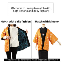 画像をギャラリービューアに読み込む, Unisex Reversible Hanten Robe, Japanese Kimono Haori Winter Jacket Coat Outerwear