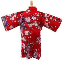 將圖片載入圖庫檢視器 Girl's Kids Jinbei Yukata Robe Kimono for Summer- Lovely "Maiko" Red