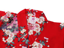 將圖片載入圖庫檢視器 Girl's Kids Jinbei Yukata Robe Kimono for Summer- Lovely "Maiko" Red