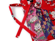 將圖片載入圖庫檢視器 Girl's Kids Jinbei Yukata Robe Kimono for Summer- Lovely "Maiko" Red