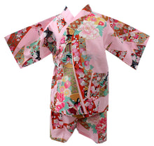 將圖片載入圖庫檢視器 Girl's Kids Jinbei Yukata Robe Kimono for Summer- Little Dolls Pink