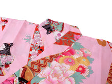 將圖片載入圖庫檢視器 Girl's Kids Jinbei Yukata Robe Kimono for Summer- Little Dolls Pink