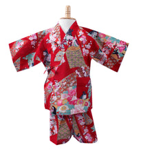 將圖片載入圖庫檢視器 Girl's Kids Jinbei Yukata Robe Kimono for Summer- Little Dolls Red