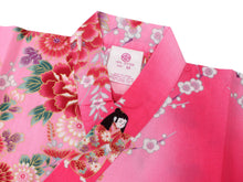 將圖片載入圖庫檢視器 Girl's Kids Jinbei Yukata Robe Kimono for Summer- Dolls in Color Gradation Pink