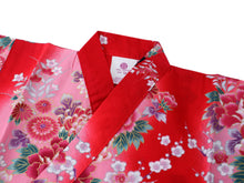 將圖片載入圖庫檢視器 Girl's Kids Jinbei Yukata Robe Kimono for Summer- Dolls in Color Gradation Red