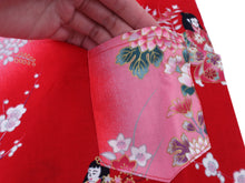 將圖片載入圖庫檢視器 Girl's Kids Jinbei Yukata Robe Kimono for Summer- Dolls in Color Gradation Red