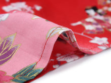將圖片載入圖庫檢視器 Girl's Kids Jinbei Yukata Robe Kimono for Summer- Dolls in Color Gradation Red
