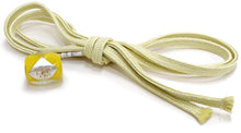 Load image into Gallery viewer, Obijime With Glass Beads Gold Silver Washi for Japanese Traditional Kimono- Yellow