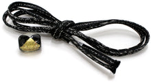 Load image into Gallery viewer, Obijime With Glass Beads Gold Silver Washi for Japanese Traditional Kimono- Black
