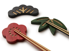 Load image into Gallery viewer, Japanese Bamboo Craft: Chopstick Rest Set, Sho-Chiku-Bai/Pine-Bamboo-Plum Blossom Set of 3