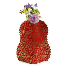 Load image into Gallery viewer, Flower Vase Cover: Small Peony with Single-layered Vine, Red