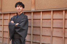 將圖片載入圖庫檢視器 Men's Denim Unlined Kimono with Pockets Black: Japanese Traditional Clothes