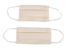 Load image into Gallery viewer, Japanese Linen x Silk Summer Pleats Face Mask - Off White