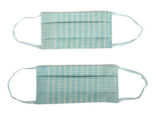 Load image into Gallery viewer, Japanese Linen x Silk Summer Pleats Face Mask - Mint Blue