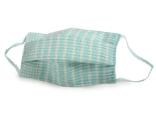 Load image into Gallery viewer, Japanese Linen x Silk Summer Pleats Face Mask - Mint Blue
