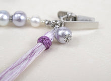 將圖片載入圖庫檢視器 Ladies' Kimono Haori Himo String for Japanese Traditional Clothes- Cotton Pearl Magnet Clip Lavender