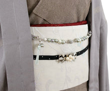 画像をギャラリービューアに読み込む, Ladies' Kimono Haori Himo String for Japanese Traditional Clothes- Cotton Pearl Magnet Clip Gray