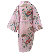 將圖片載入圖庫檢視器 Women's Happi Coat: Kimono Robe - Princess&Peony Pink