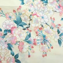 將圖片載入圖庫檢視器 Women's Happi Coat: Kimono Robe - Cherry Blossom White