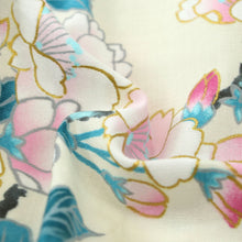 將圖片載入圖庫檢視器 Women's Happi Coat: Kimono Robe - Cherry Blossom White