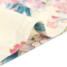 將圖片載入圖庫檢視器 Women's Happi Coat: Kimono Robe - Cherry Blossom White