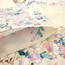 將圖片載入圖庫檢視器 Women's Happi Coat: Kimono Robe - Cherry Blossom White