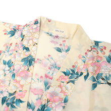 將圖片載入圖庫檢視器 Women's Happi Coat: Kimono Robe - Cherry Blossom White