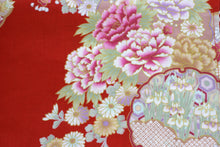 Load image into Gallery viewer, Women's Easy Yukata / Kimono Robe : Japanese Traditional Clothes - Colorful Circles Red