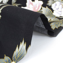 將圖片載入圖庫檢視器 Women's Yukata Robe Japanese Summer Kimono - Peony & Crane Black