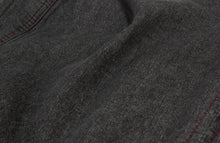 將圖片載入圖庫檢視器 Men's Denim Unlined Kimono with Pockets Black: Japanese Traditional Clothes